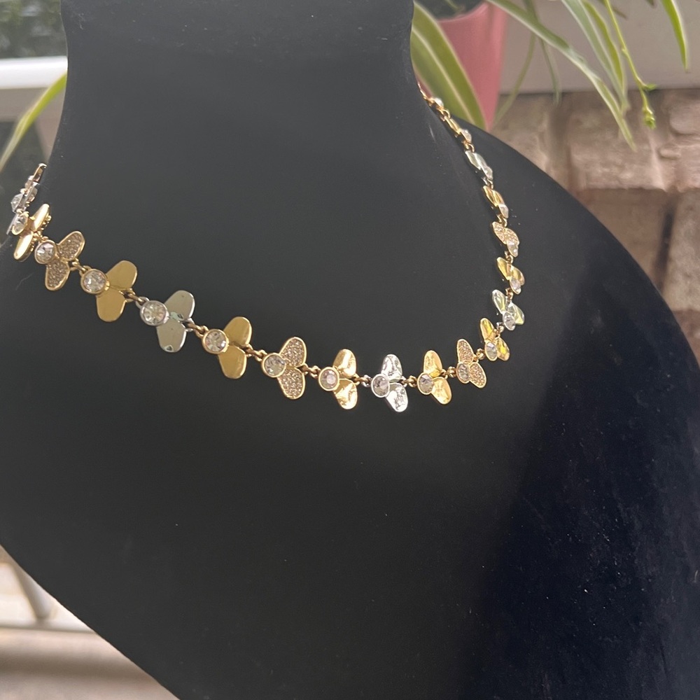 Ann Klein Gold and Silver Butterfly Necklace